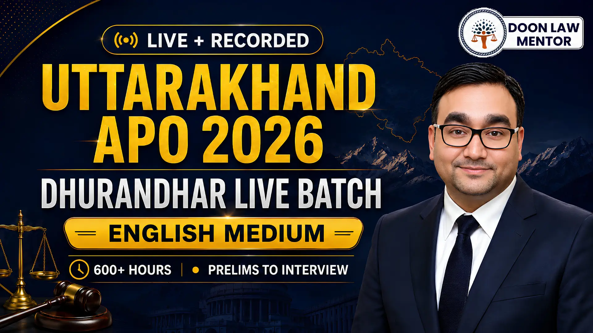 Uttarakhand APO Dhurandhar Live Batch 2026 English Medium course thumbnail