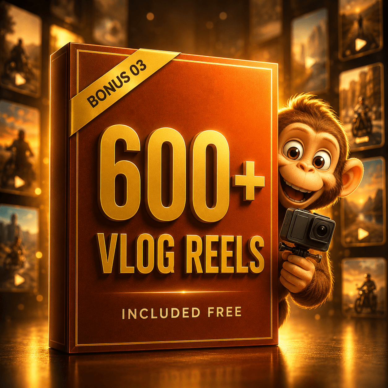 500+ AI monkey vlog reels bundle