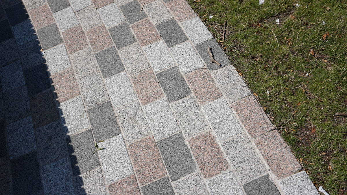 Sun-exposed asphalt shingles showing weathering