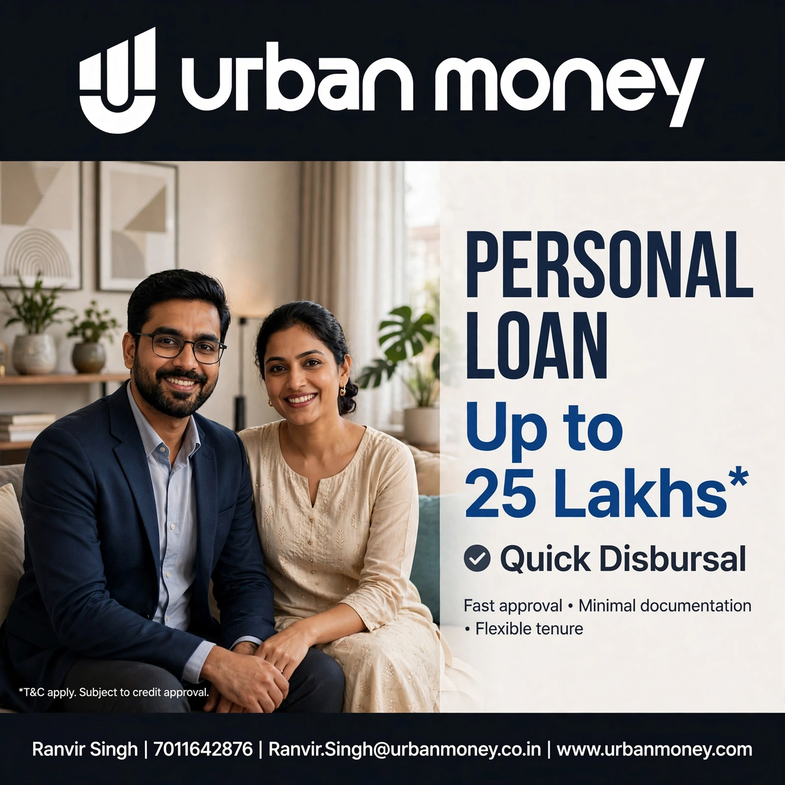 Couple planning finances for personal loan