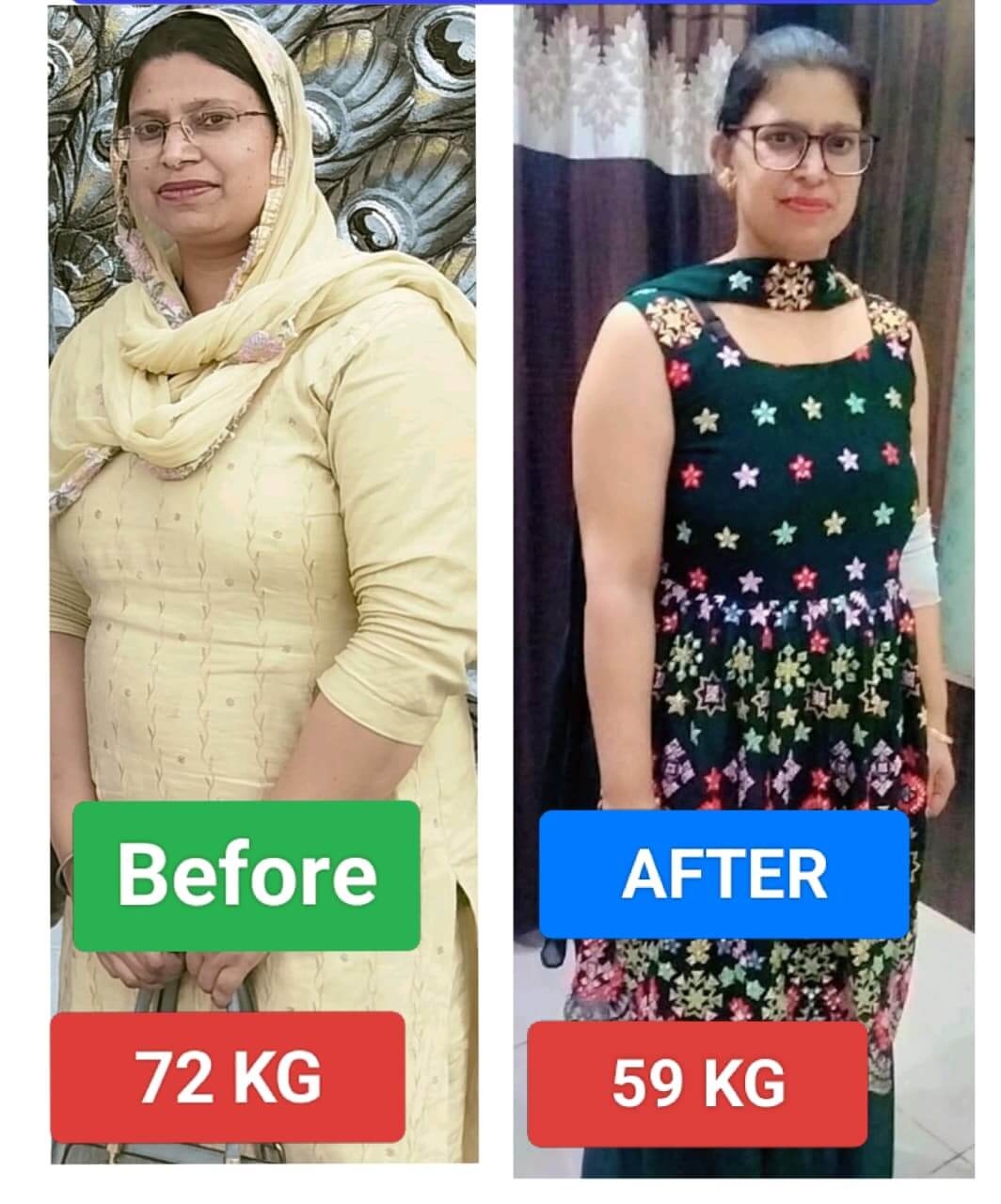Wellness transformation story 2 before and after