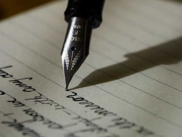 Notebook with handwritten notes