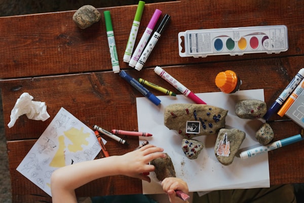 Child playing independently with toys
