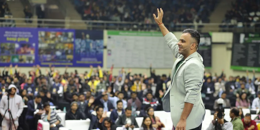 Saurabh Bhatnagar on stage before thousands at his own event