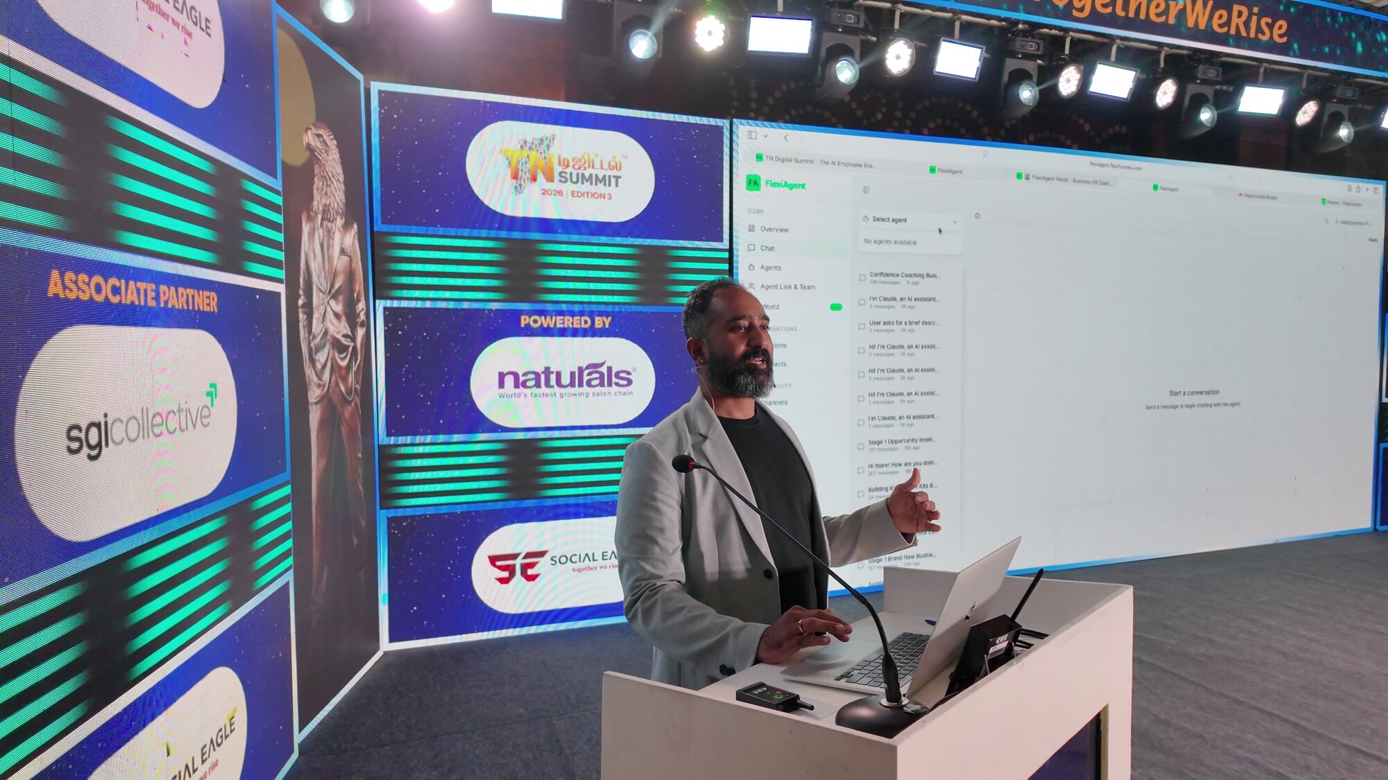 Demoing FlexiAgent live at TN Digital Summit 2026