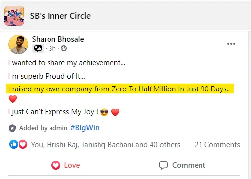 Student result: half a million dollars in 90 days