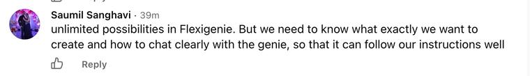 Community comment about Flexi Genie